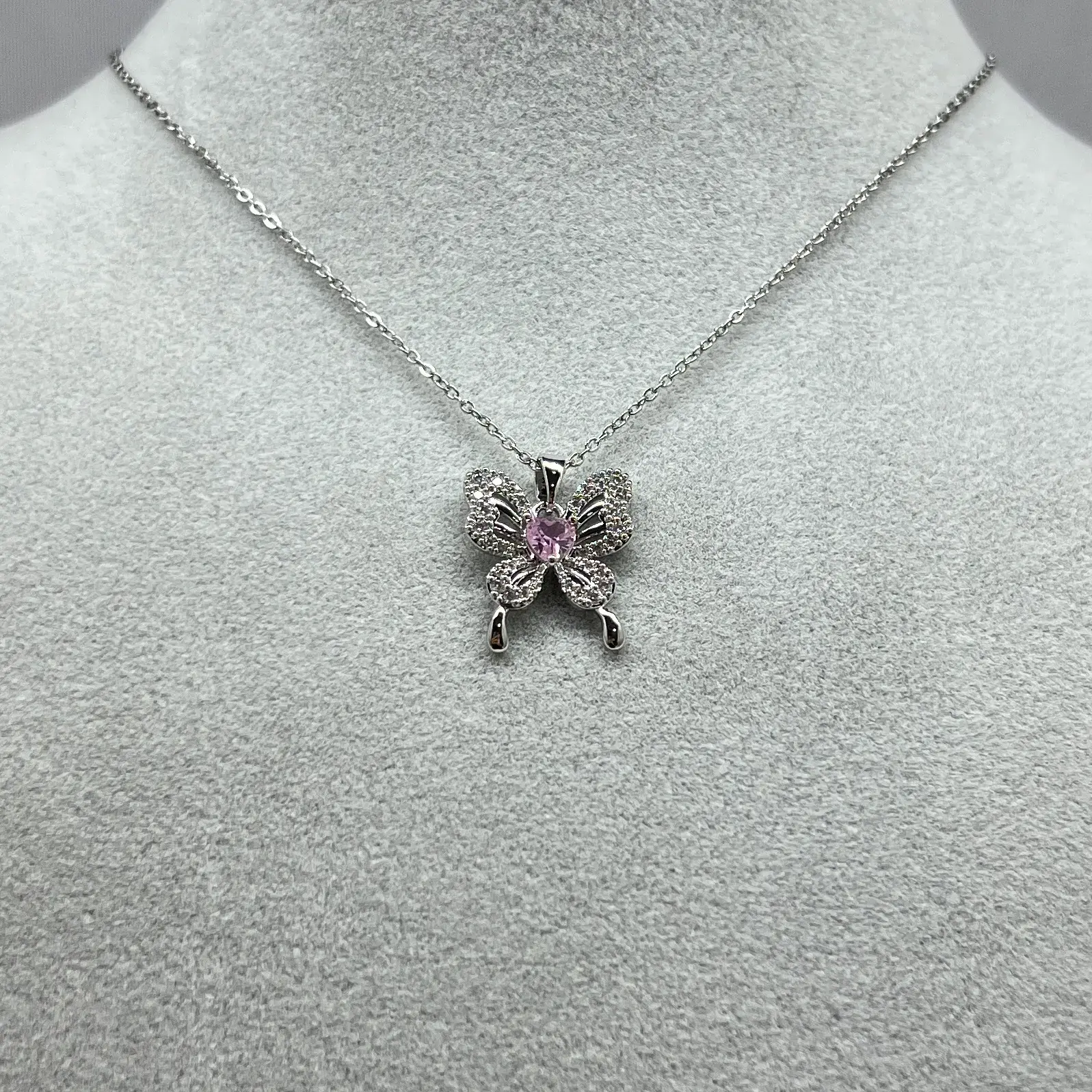 ÇELİK I Kalp Kelebek Kolye