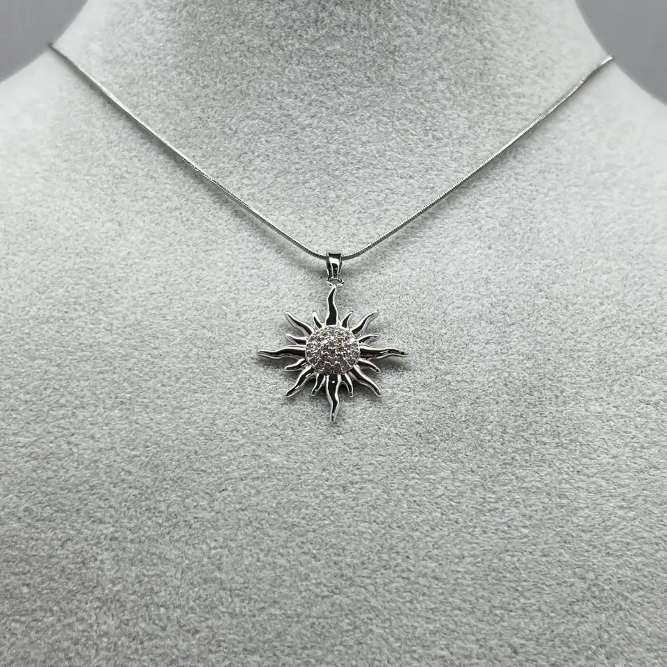 ÇELİK I Taşlı Güneş Kolye