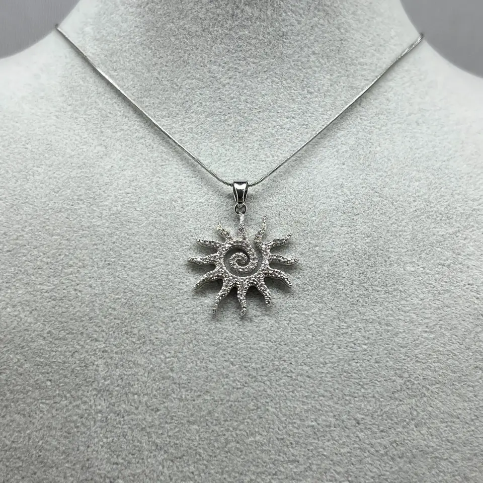 ÇELİK I Taşlı Güneş Kolye