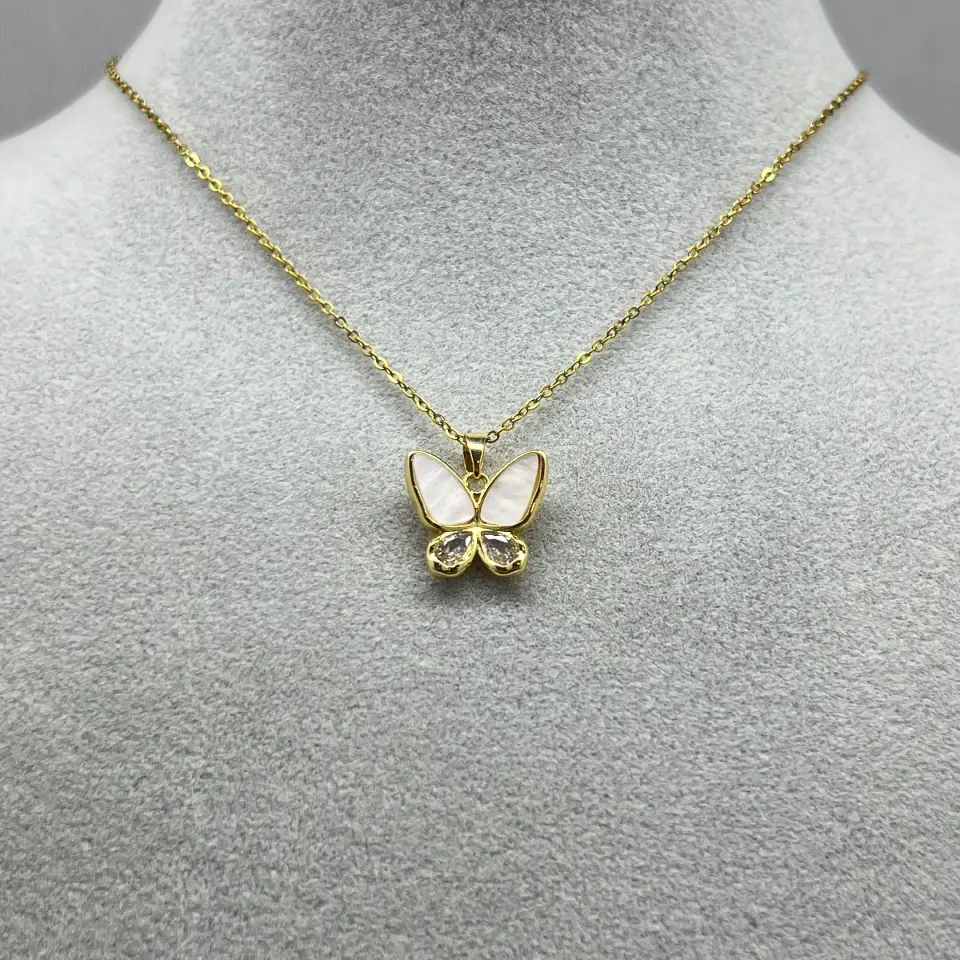 ÇELİK I Sedefli Kelebek Kolye