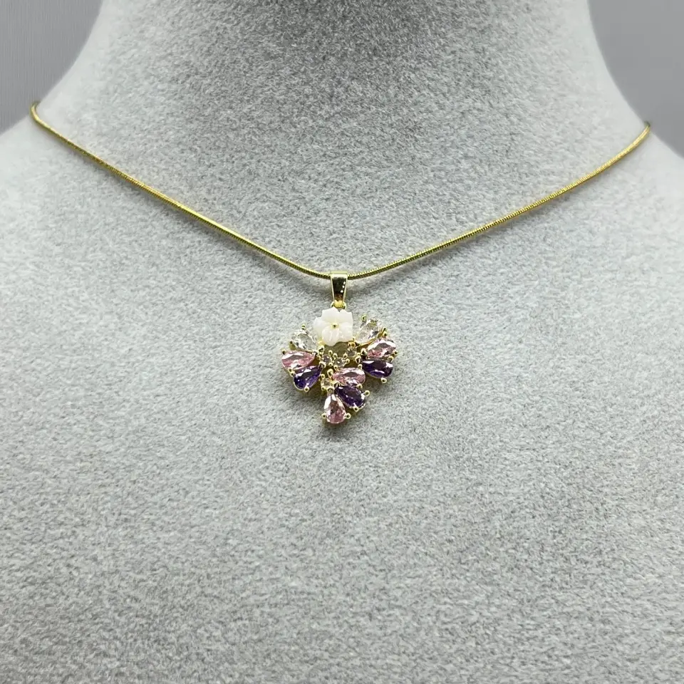 ÇELİK I Çiçek Taşlı Kolye