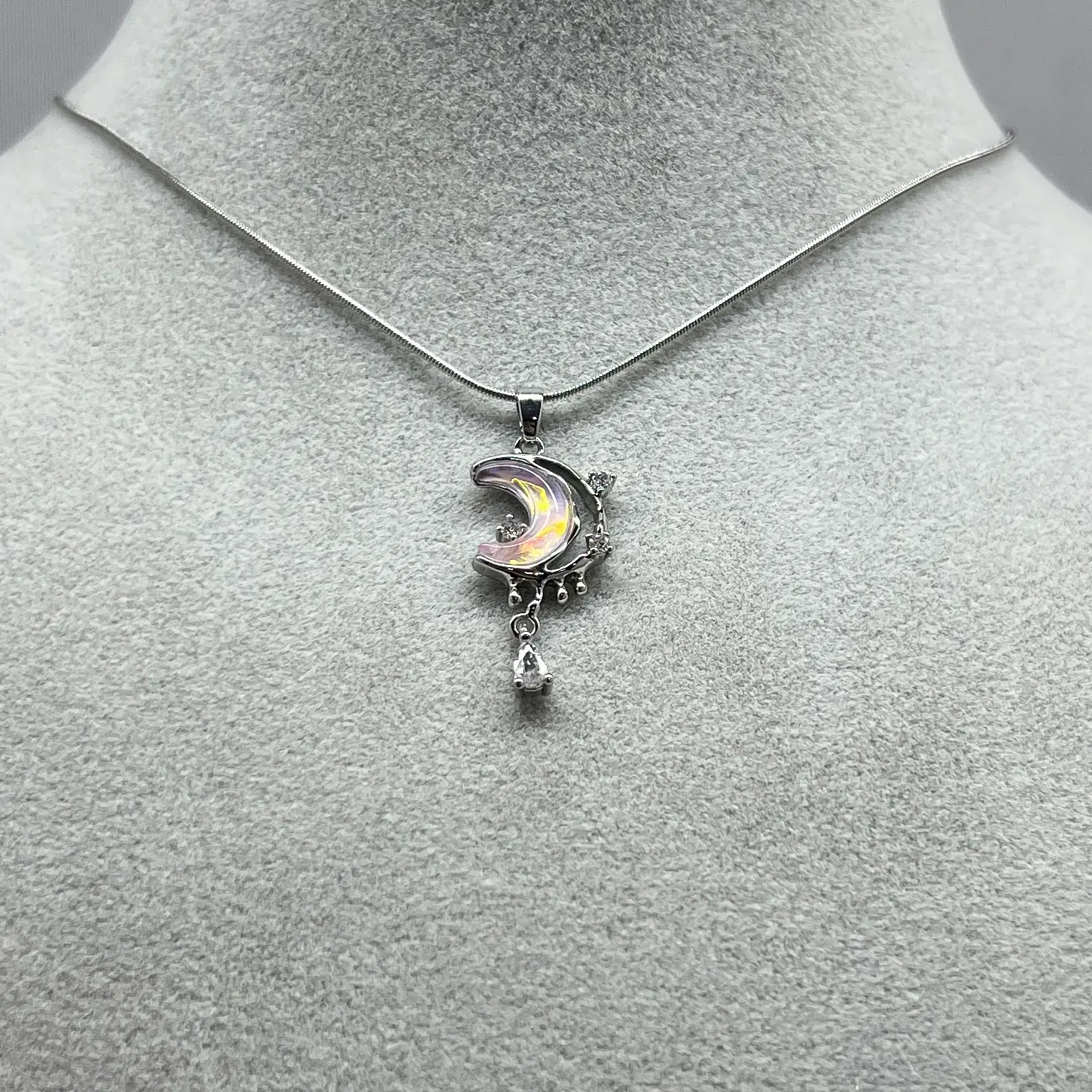 ÇELİK I Retro Sedefli Ay Kolye