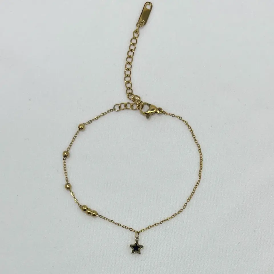 ÇELİK I Siyah Sedefli Yıldız Bileklik