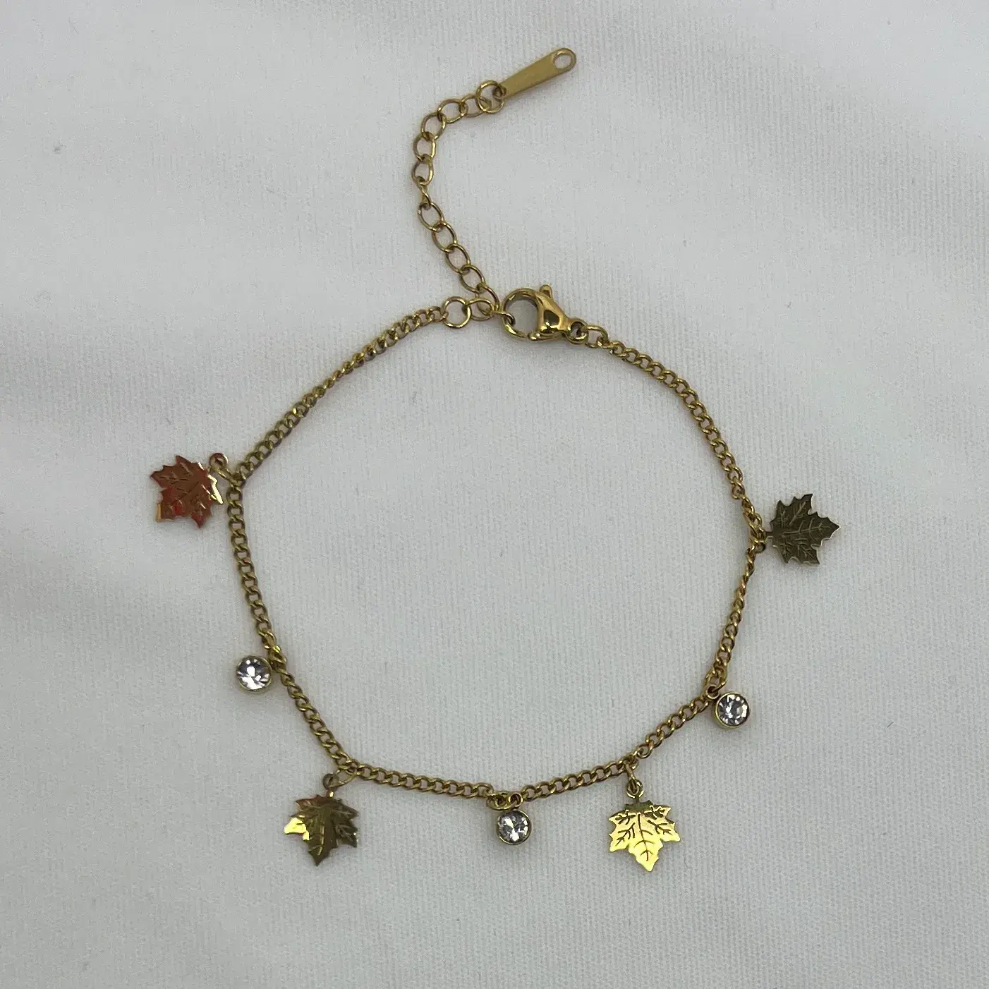 ÇELİK I Taşlı Yaprak Bileklik