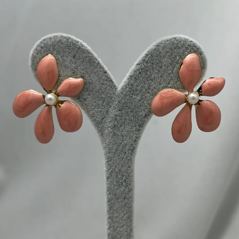 ÇELİK I Turuncu Çiçek Küpe