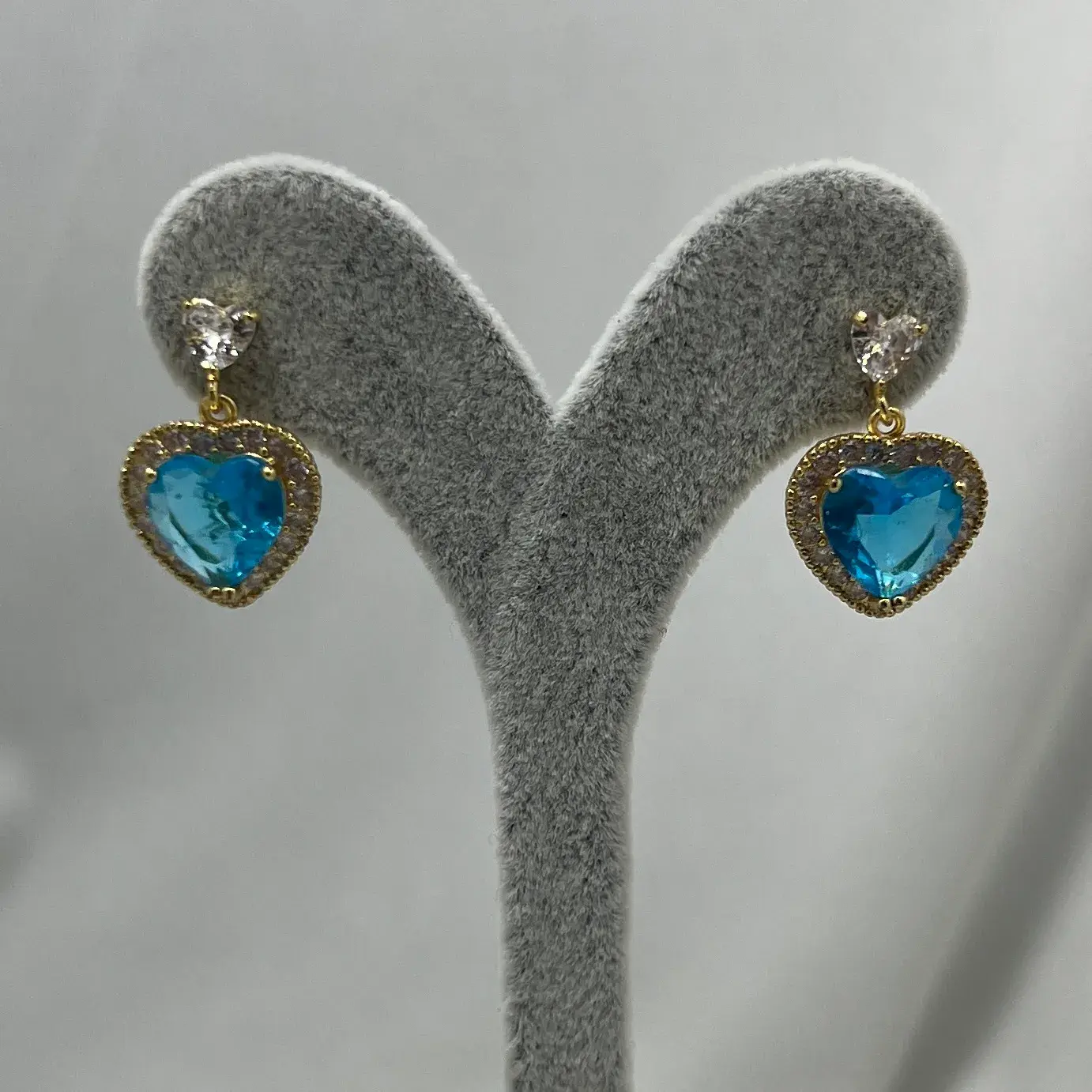 ÇELİK I Mavi Kalp Küpe