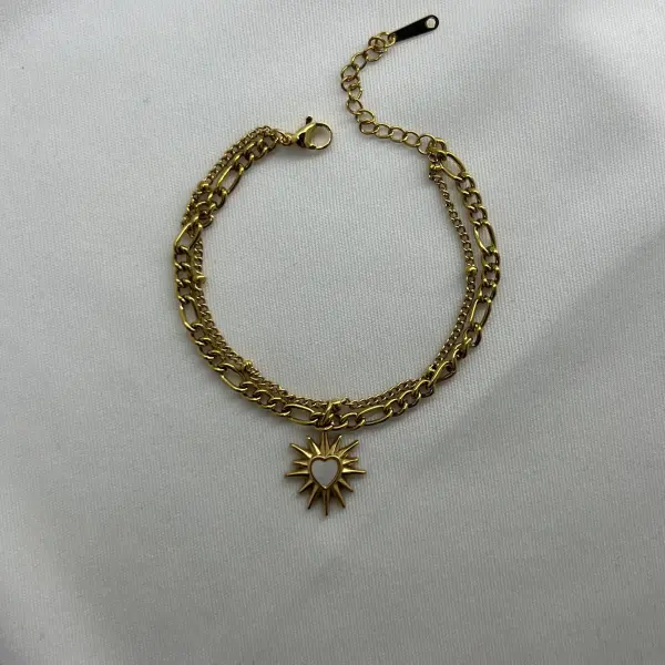 ÇELİK I Kalp Sedefli Bileklik