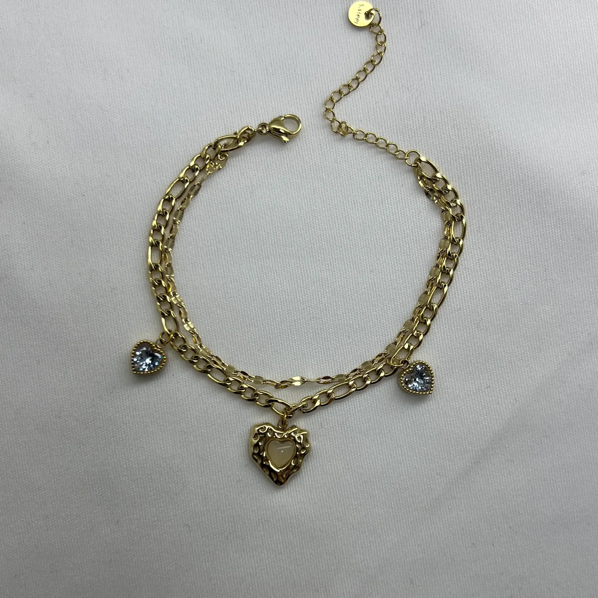 ÇELİK I Kalp Taşlı Bileklik