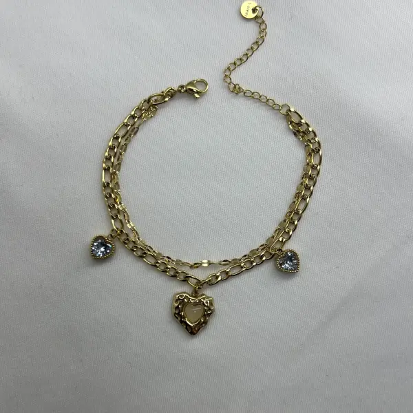 ÇELİK I Kalp Taşlı Bileklik