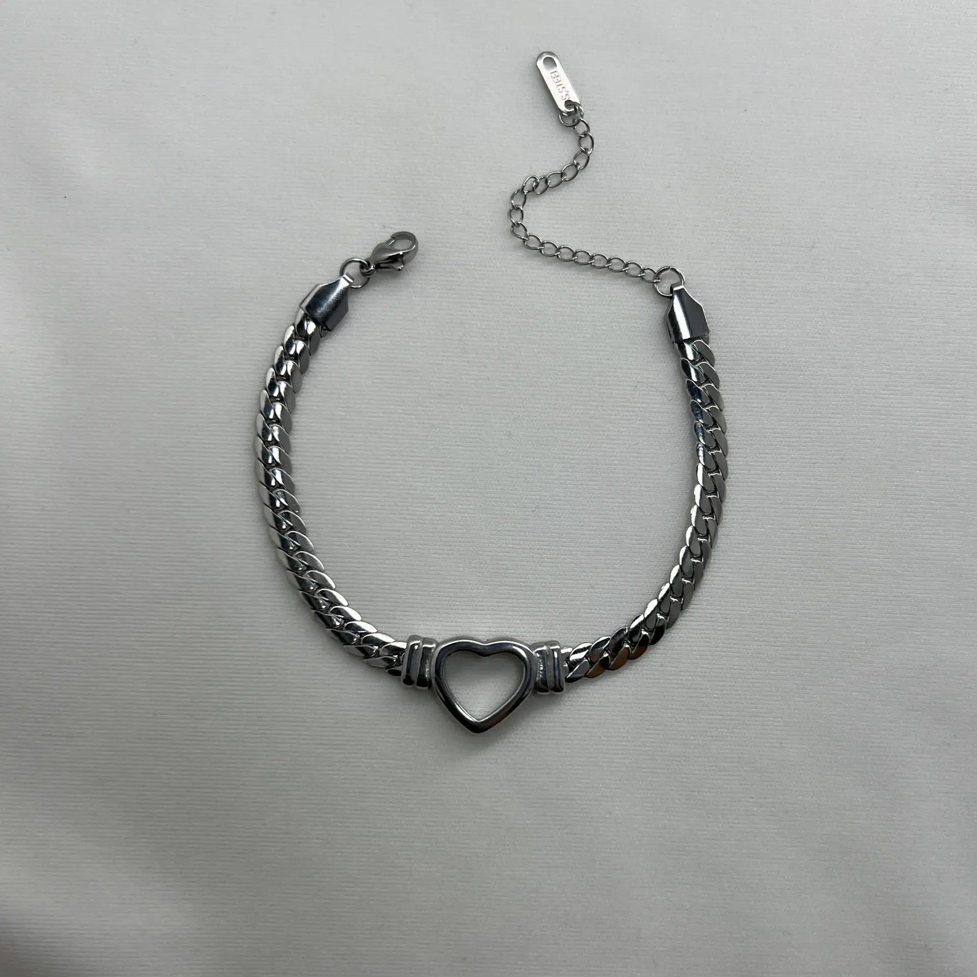 ÇELİK I Ortası Boş Kalp Bileklik