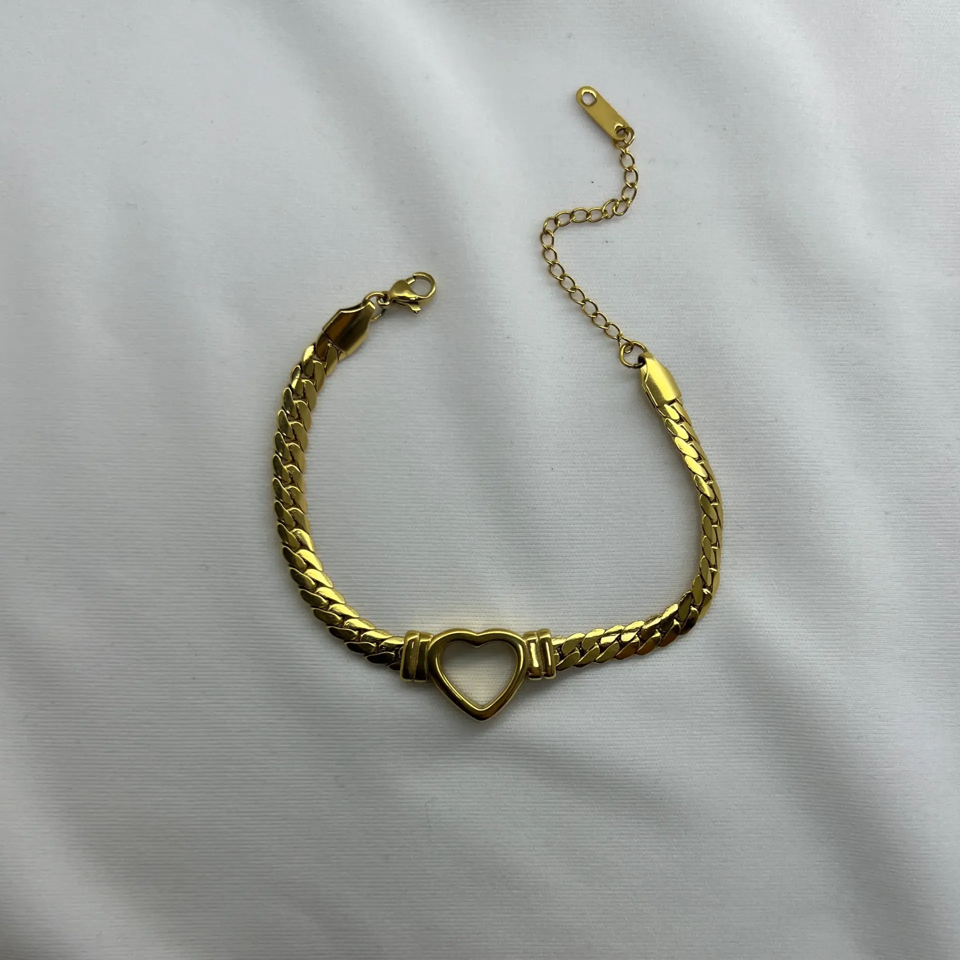 ÇELİK I Ortası Boş Kalp Bileklik