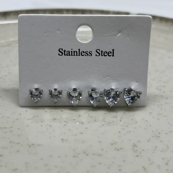 ÇELİK I 6 lı Kalp Küpe