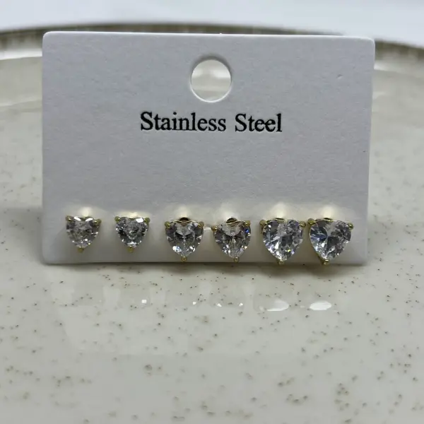 ÇELİK I 6 lı Kalp Küpe