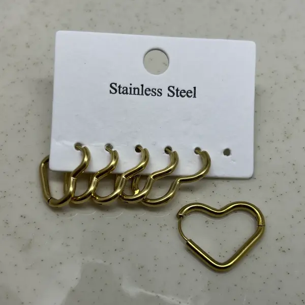 ÇELİK I 6 lı Kalp Küpe